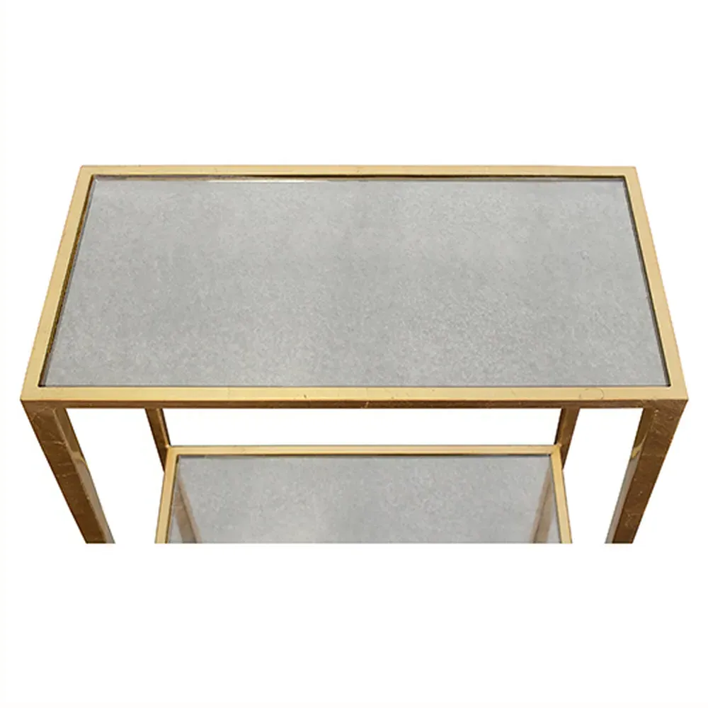 Joyce Rectangular Side Table - Gold, Mirror