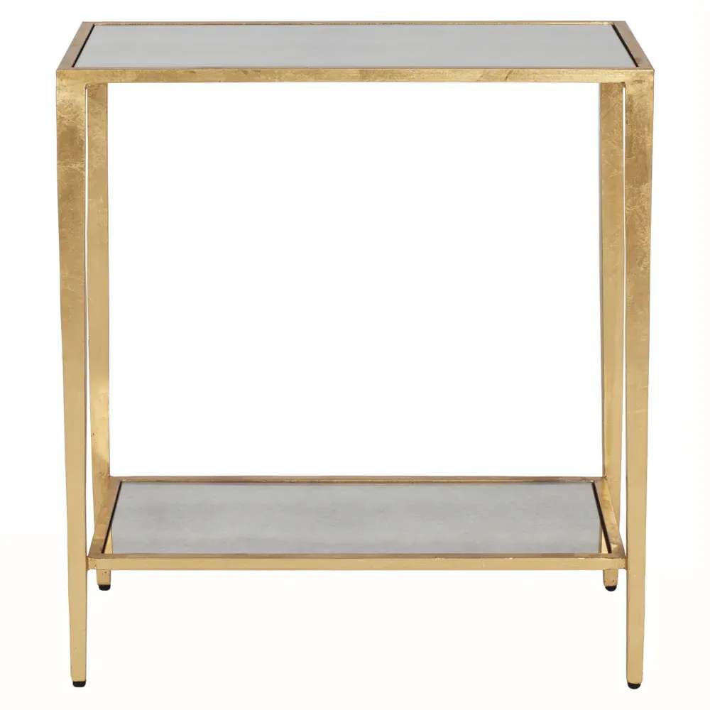 Joyce Rectangular Side Table - Gold, Mirror image