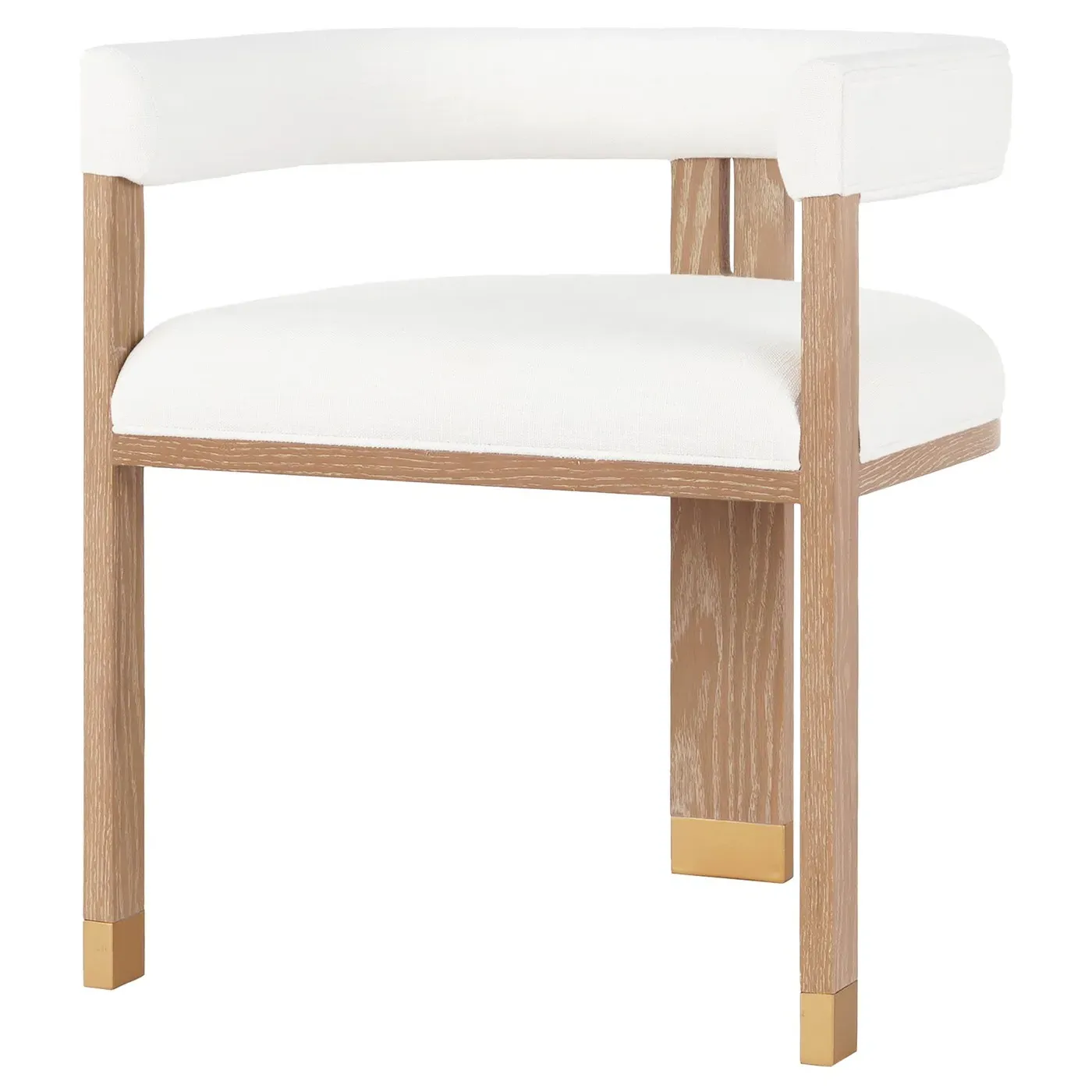 Jude Barrel Chair - White, Cerused Oak image