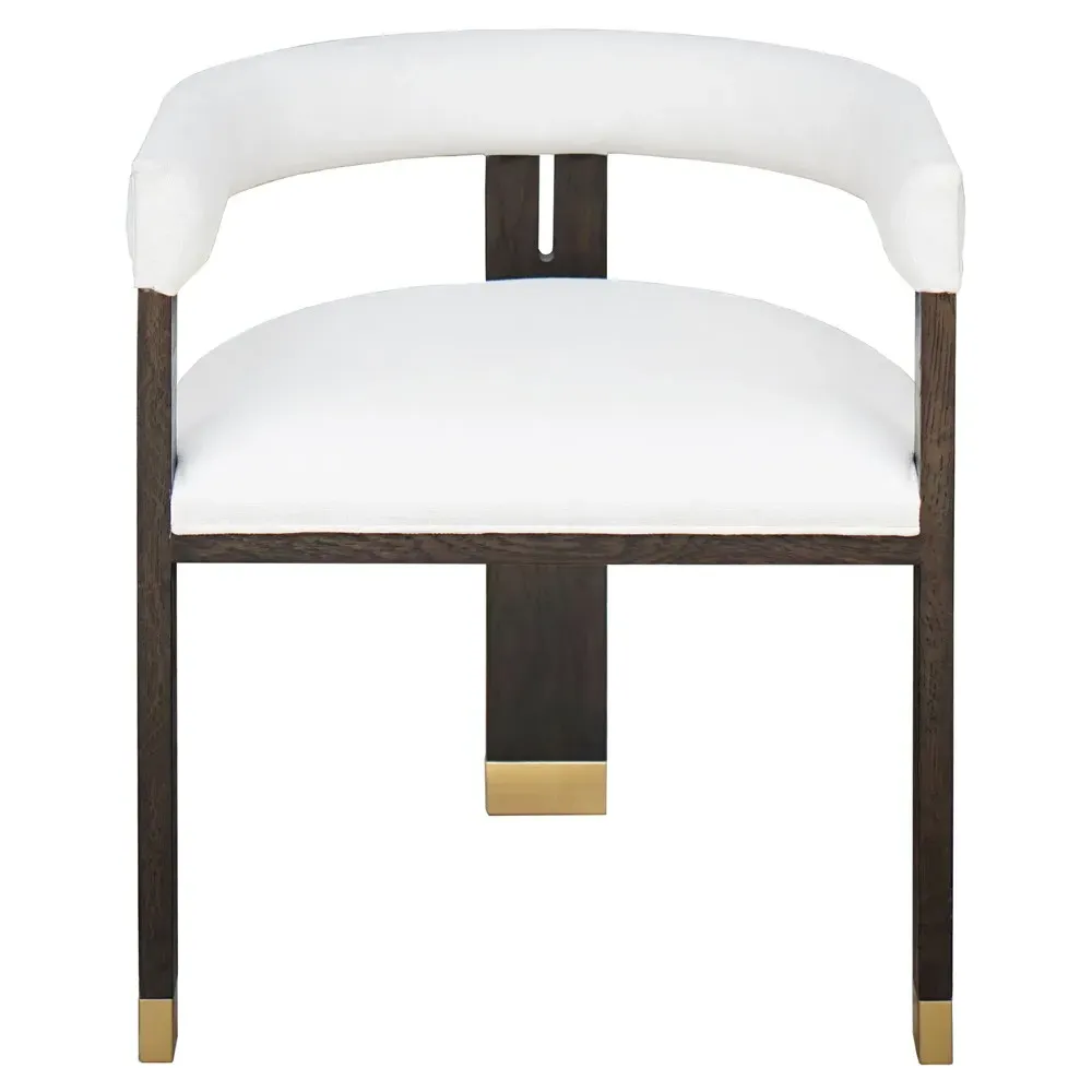 Jude Barrel Chair - White, Espresso Oak
