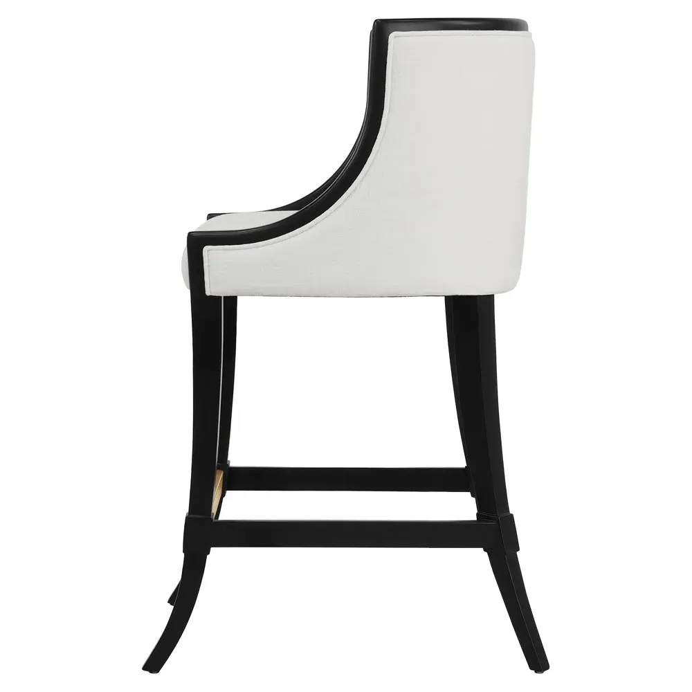 Keaton Counter Stool - White, Lacquered Wood