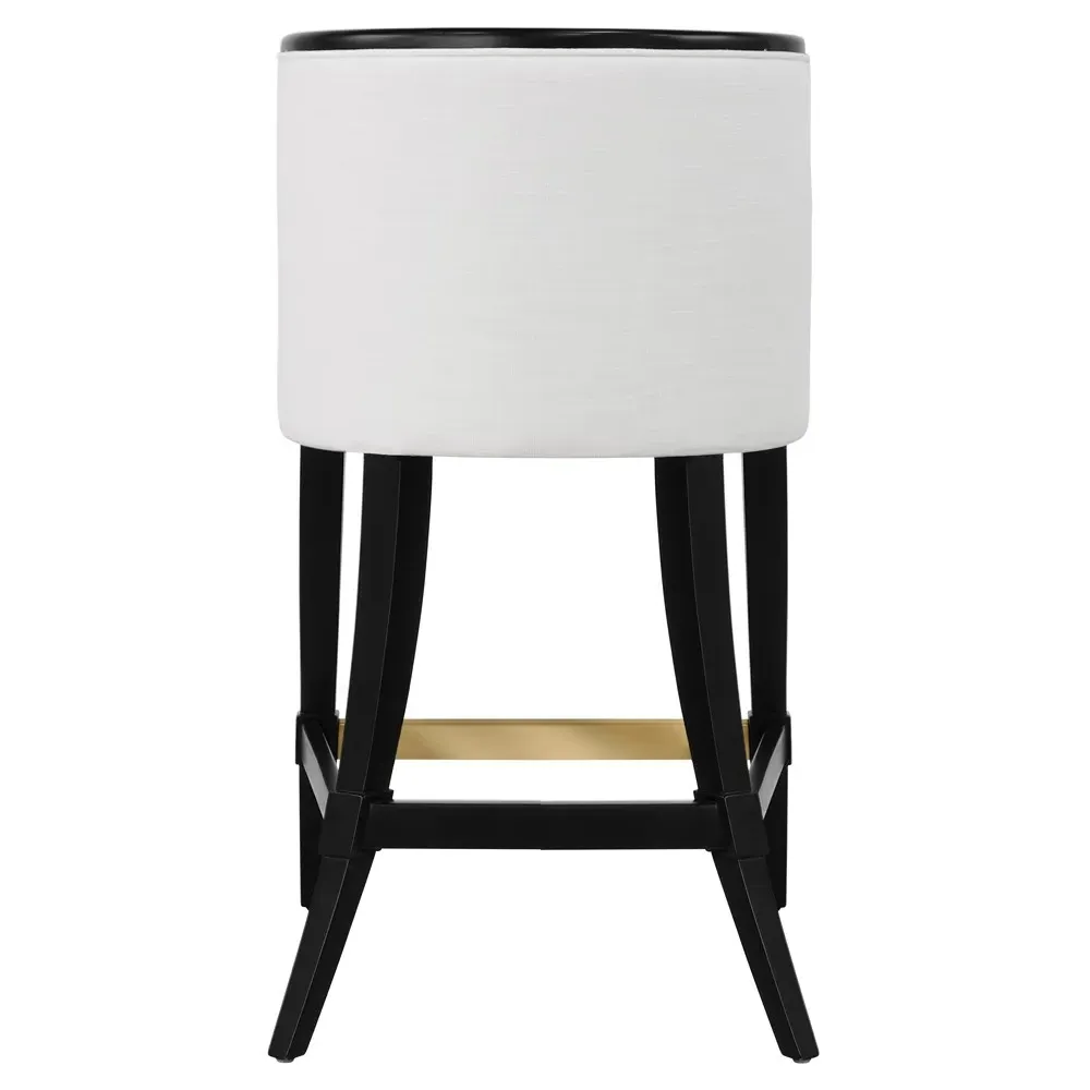 Keaton Counter Stool - White, Lacquered Wood