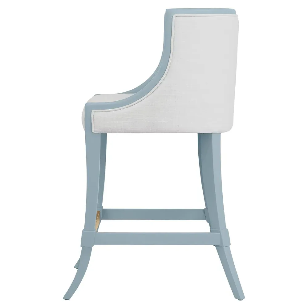 Keaton Counter Stool - White, Lacquered Wood
