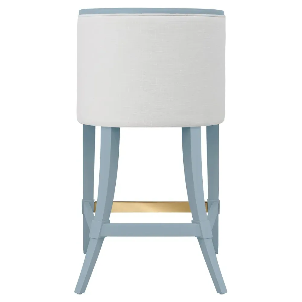 Keaton Counter Stool - White, Lacquered Wood