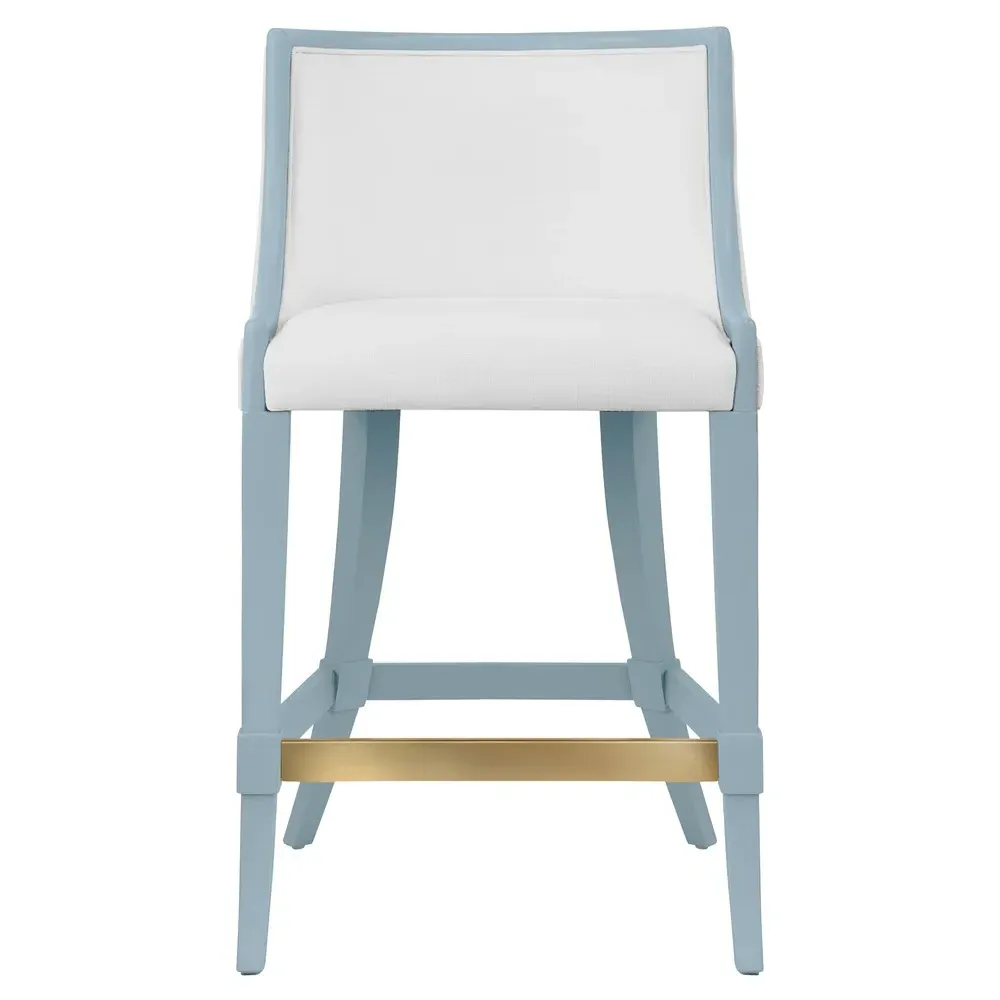Keaton Counter Stool - White, Lacquered Wood