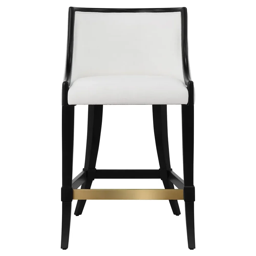 Keaton Counter Stool - White, Lacquered Wood image
