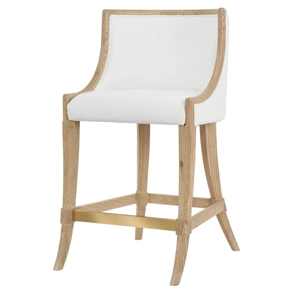 Keaton Counter Stool - White, Oak