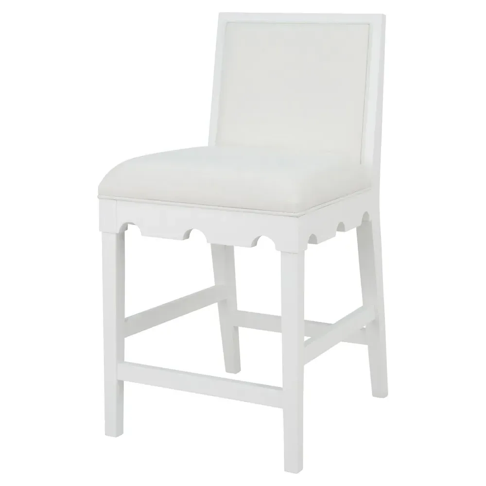 Lanister Counter Stool - Matte White, Wood