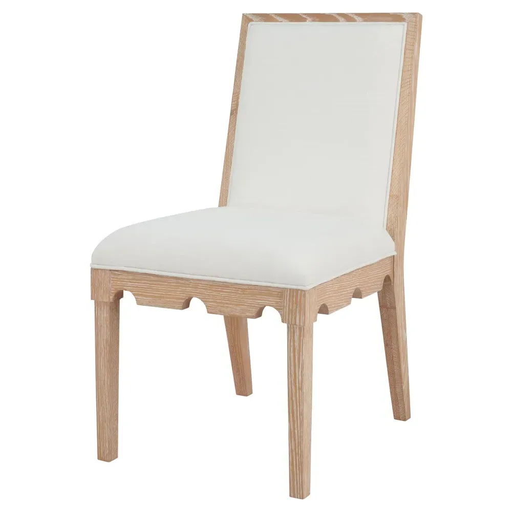 Lanister Dining Chair - White, Cerused Oak