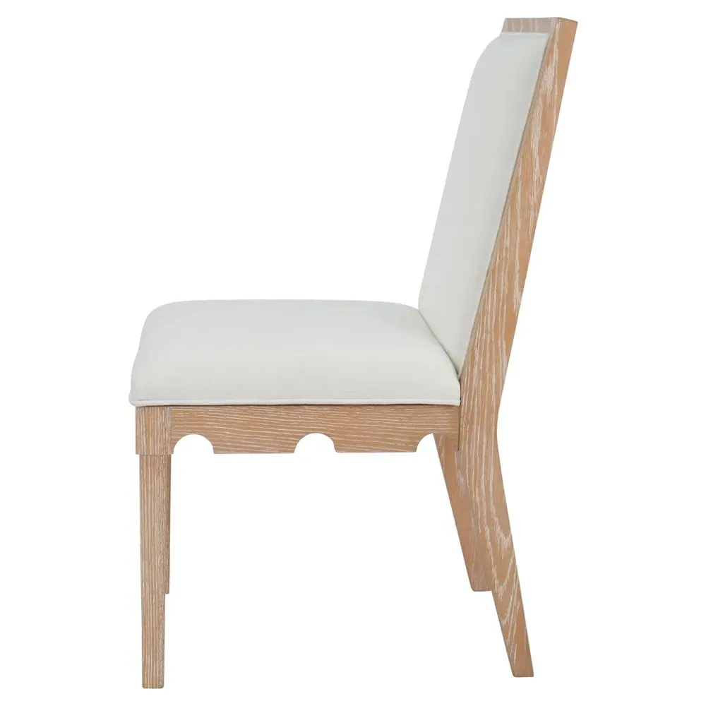 Lanister Dining Chair - White, Cerused Oak
