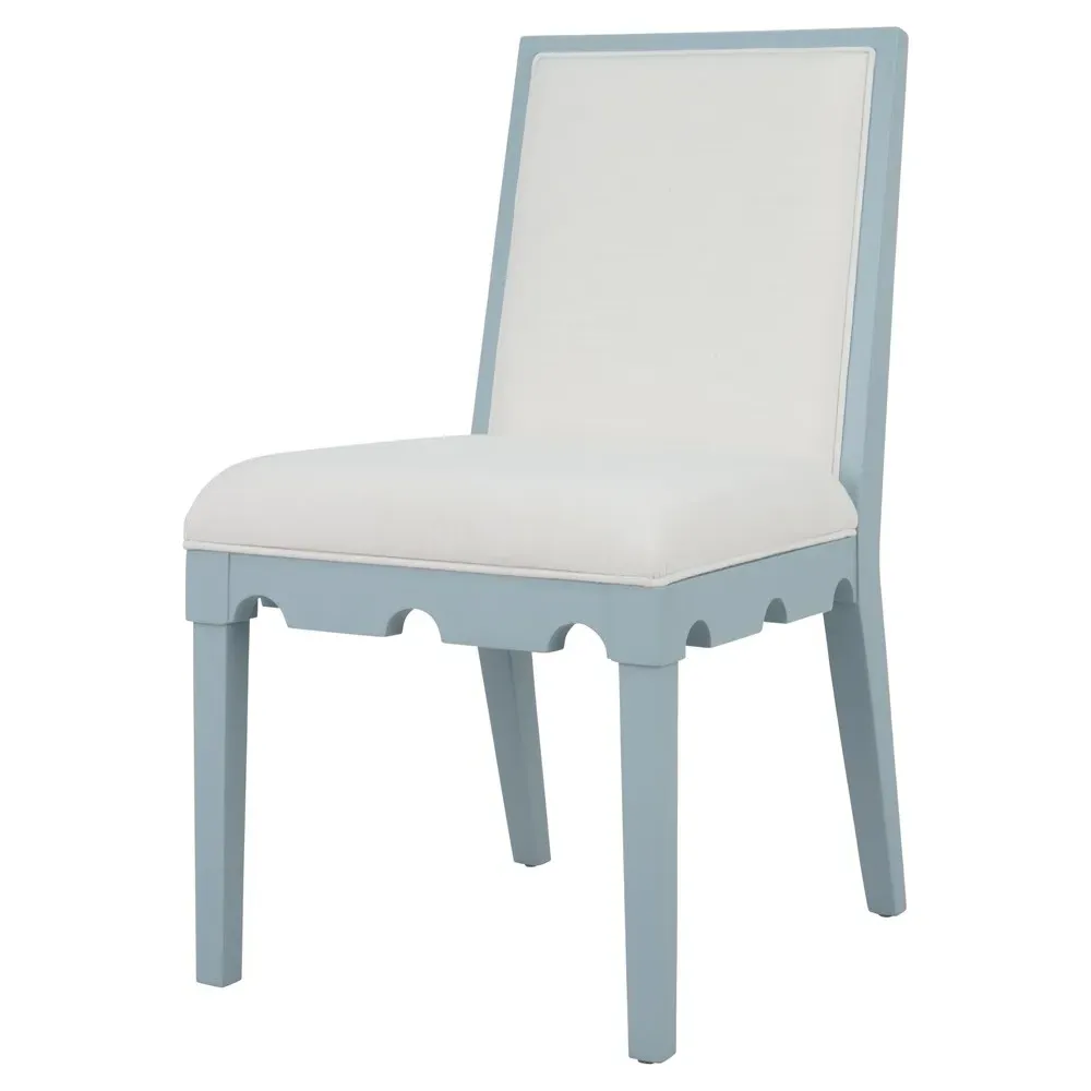 Lanister Dining Chair - White, Light Blue Wood