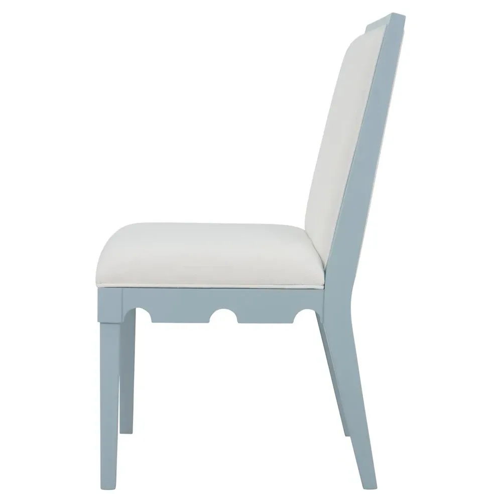 Lanister Dining Chair - White, Light Blue Wood