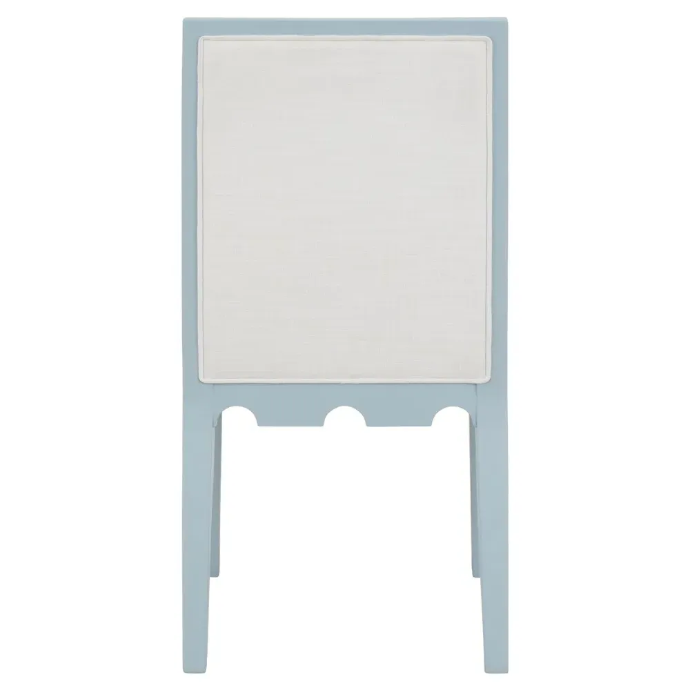 Lanister Dining Chair - White, Light Blue Wood