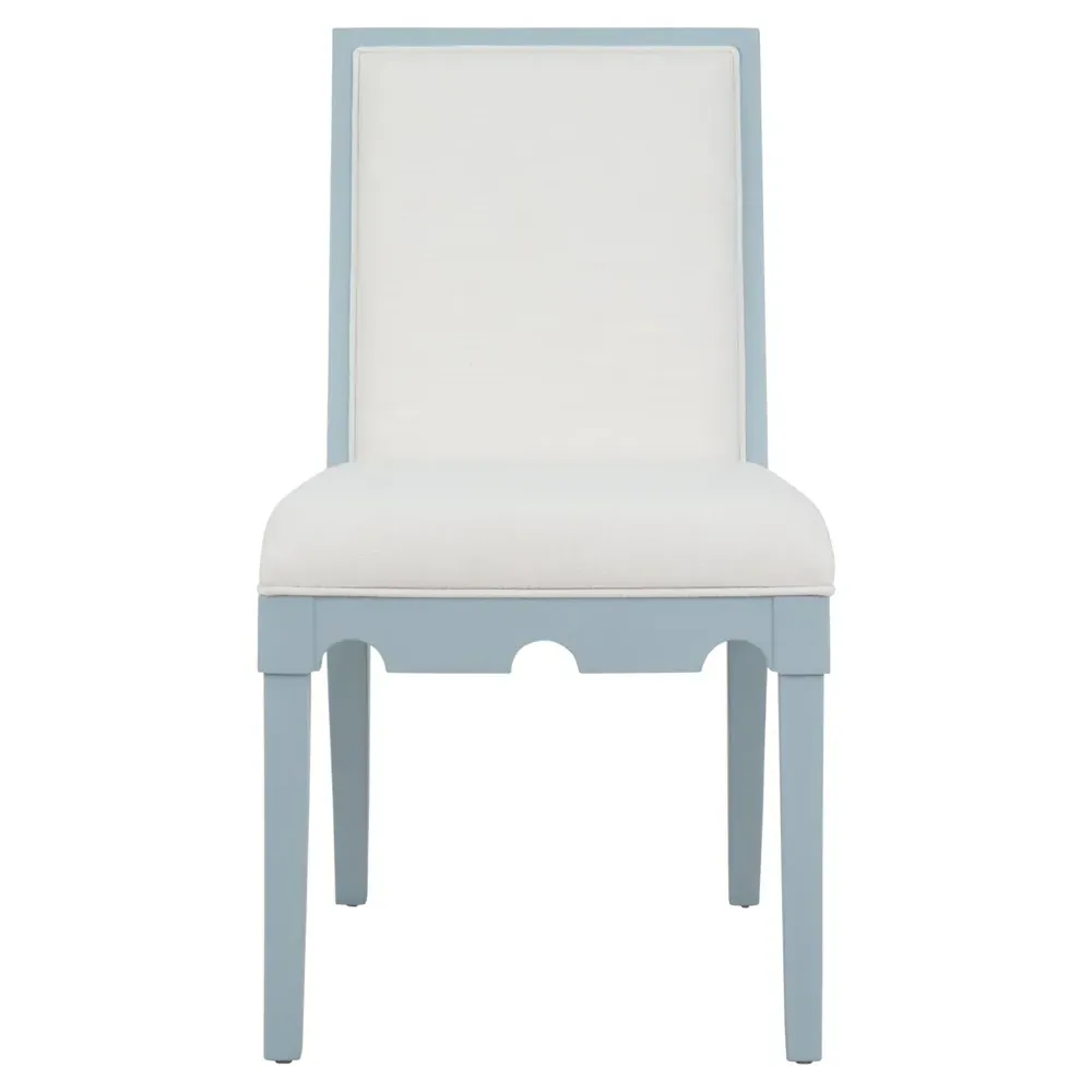 Lanister Dining Chair - White, Light Blue Wood