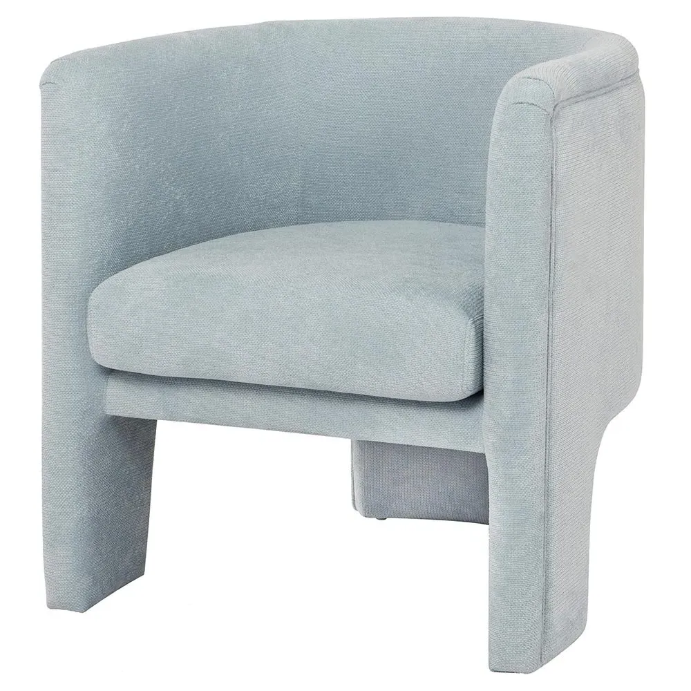 Lansky Barrel Arm Chair - Light Blue, Performance Fabric