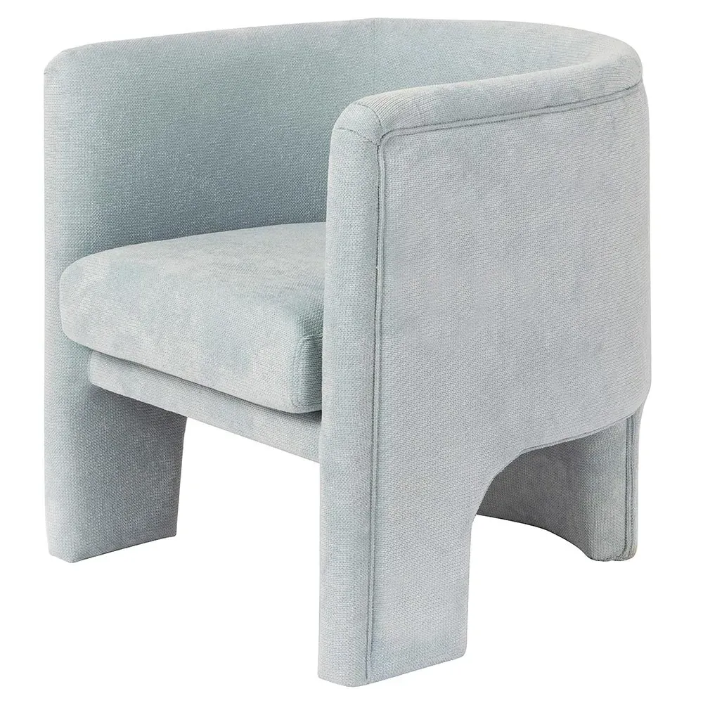 Lansky Barrel Arm Chair - Light Blue, Performance Fabric