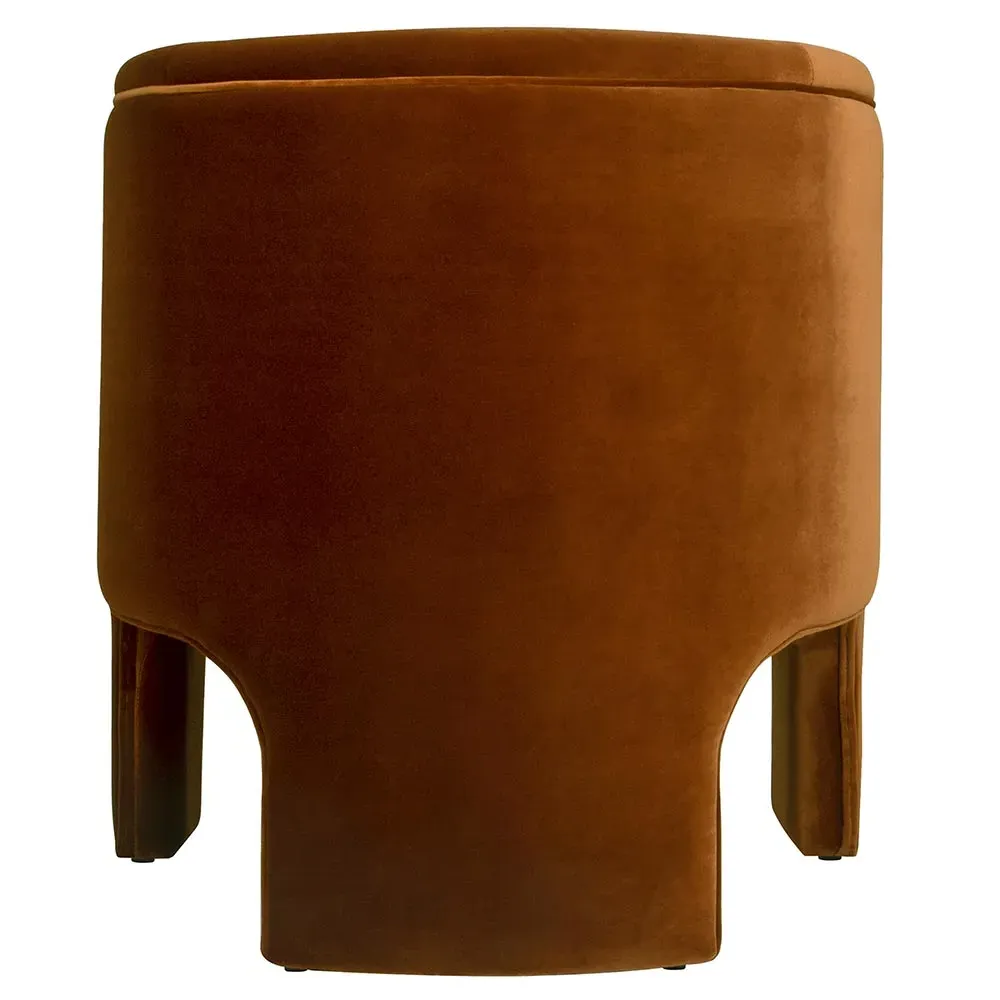 Lansky Barrel Club Arm Chair - Brown, Velvet