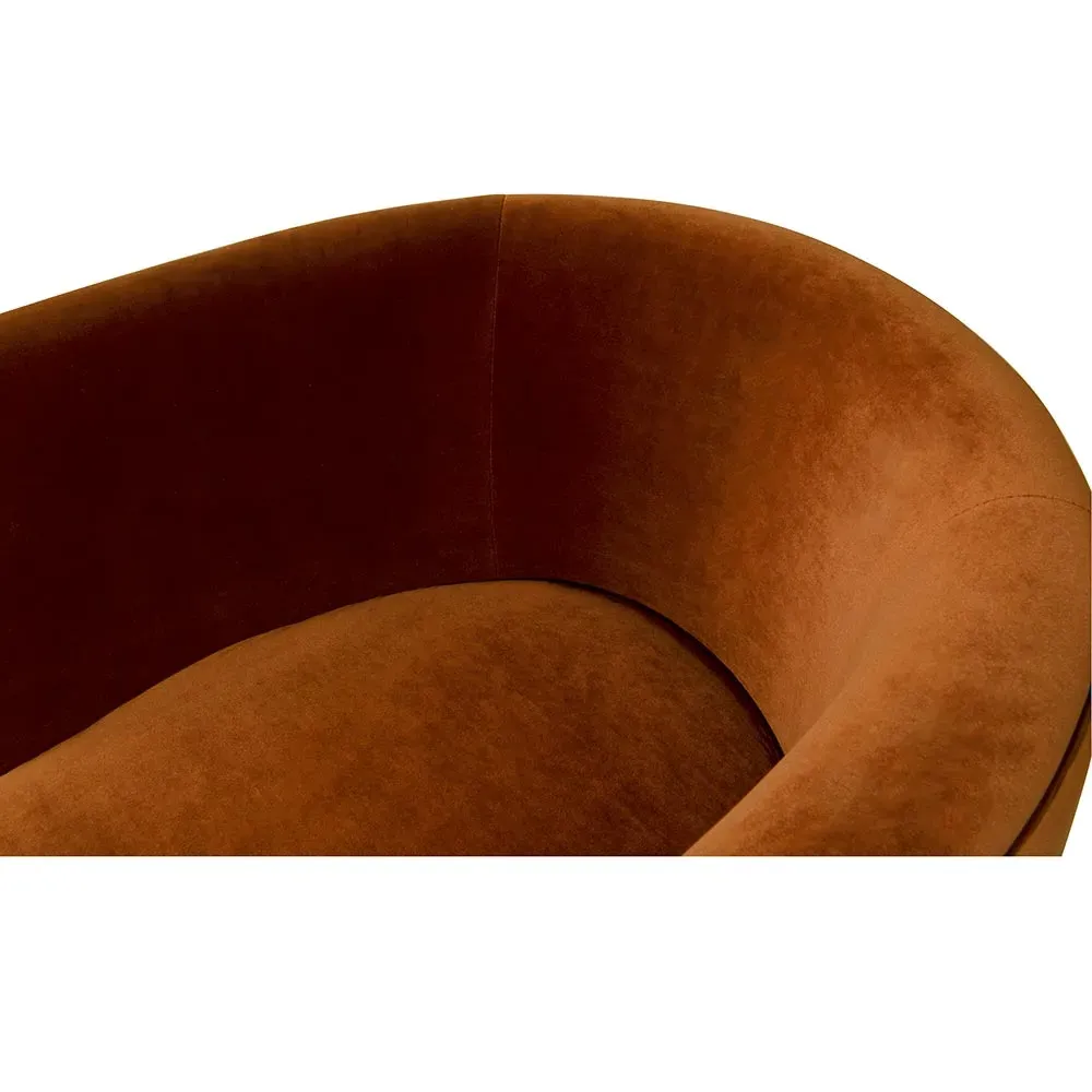 Lansky Barrel Club Arm Chair - Brown, Velvet