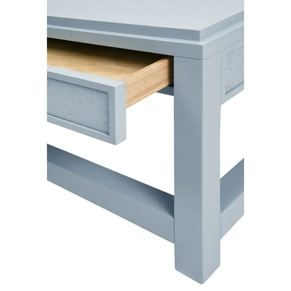 Locklin Storage Coffee Table - Light Blue, Grasscloth