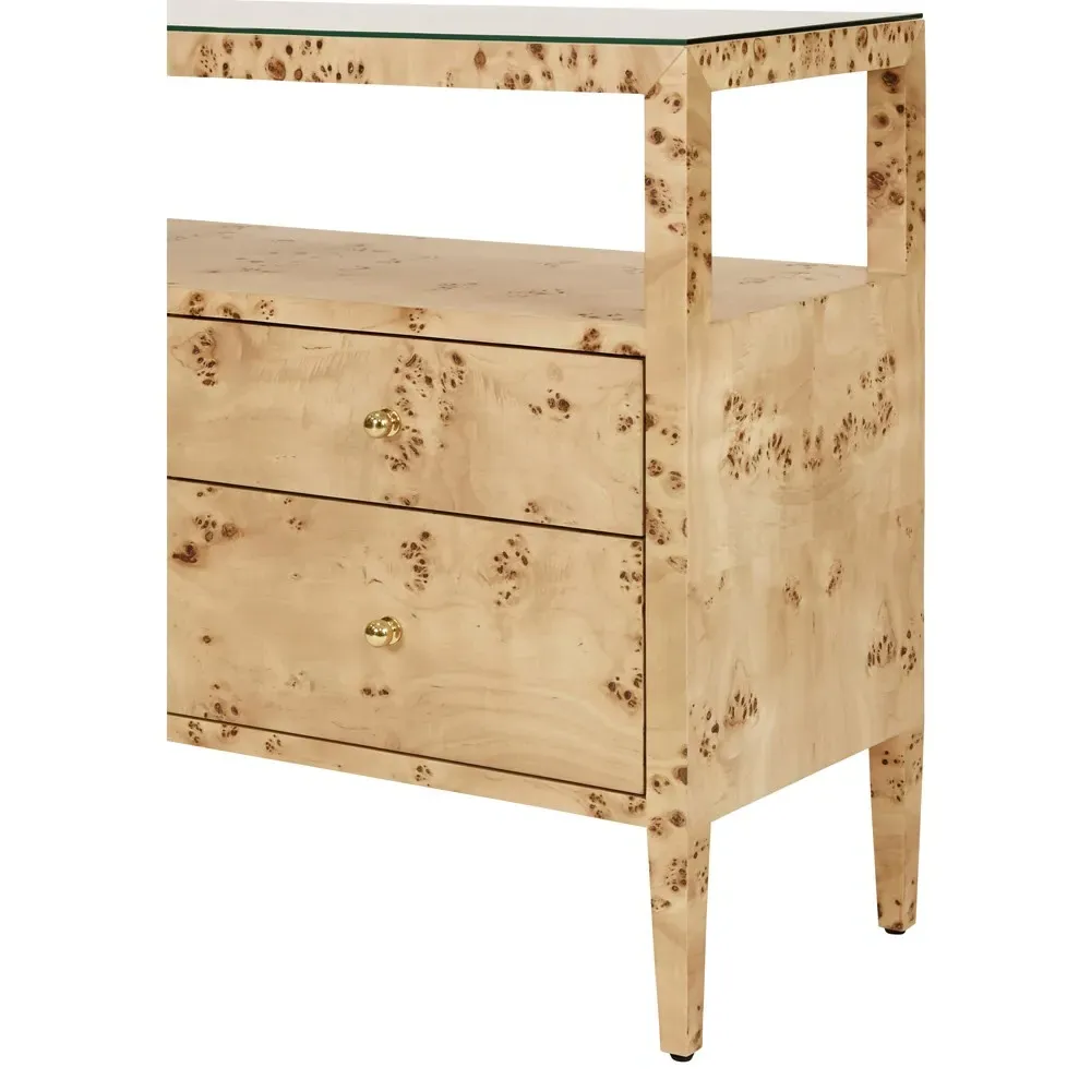 Lowen Console Table - Brown Burl