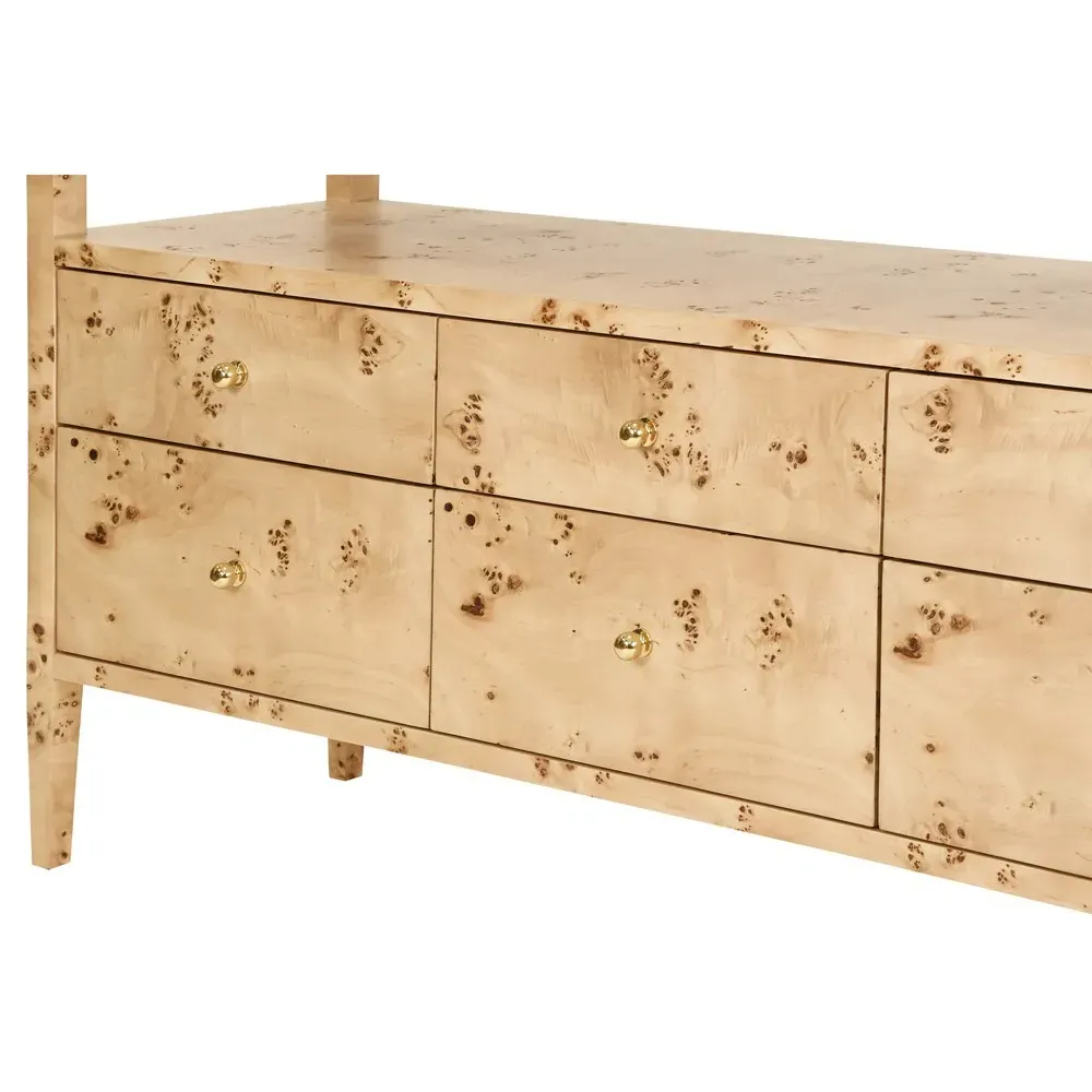 Lowen Console Table - Brown Burl