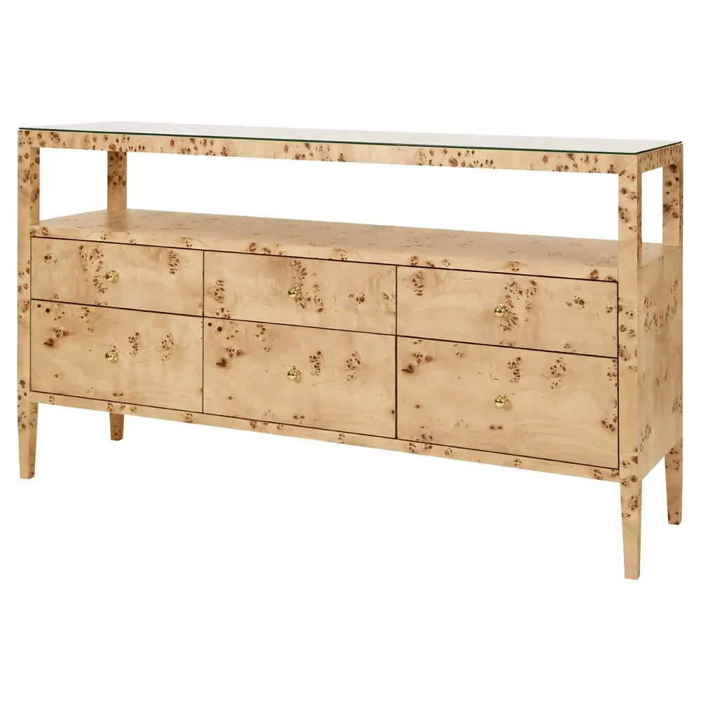 Lowen Console Table - Brown Burl