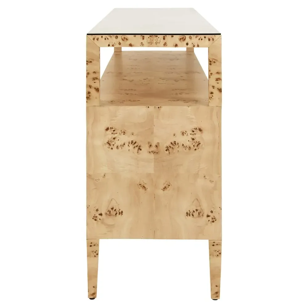 Lowen Console Table - Brown Burl