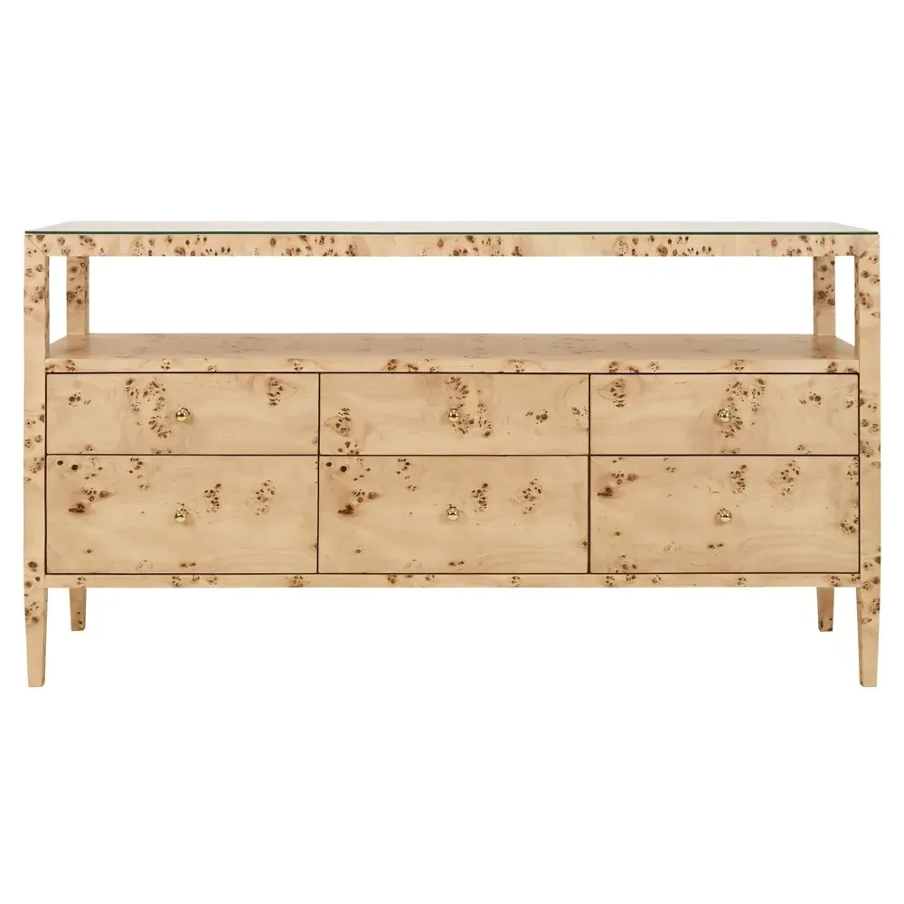 Lowen Console Table - Brown Burl