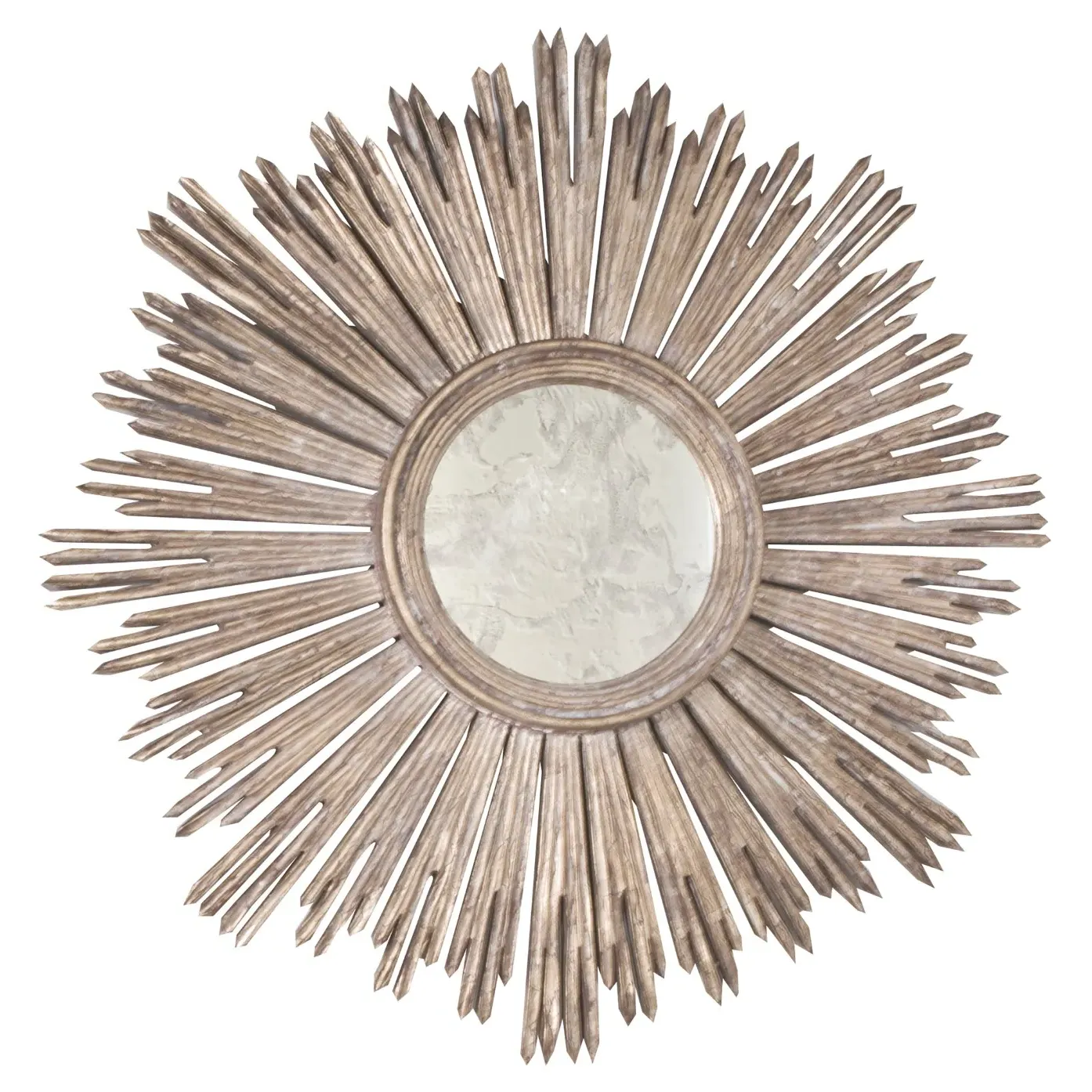 Margeaux Round Starburst Wall Mirror - Champagne, Wood image