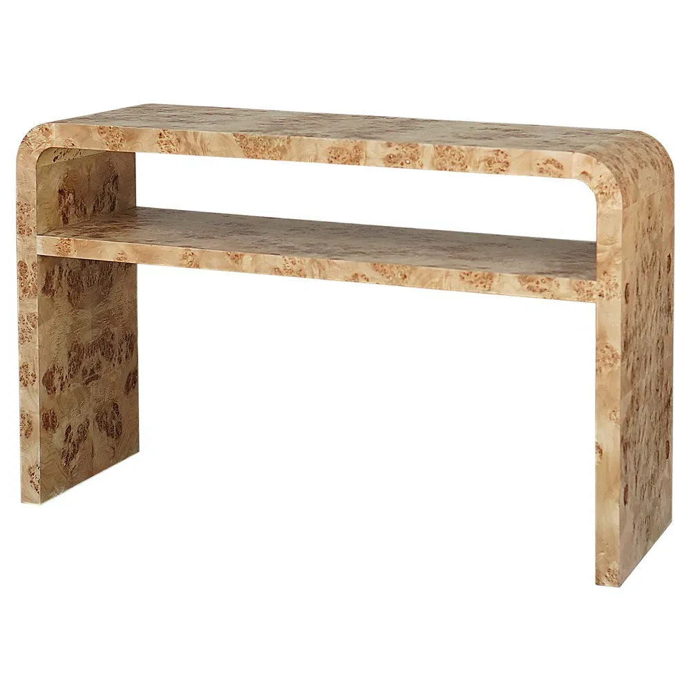 Marshall Rectangular Console Table - Brown, Burl