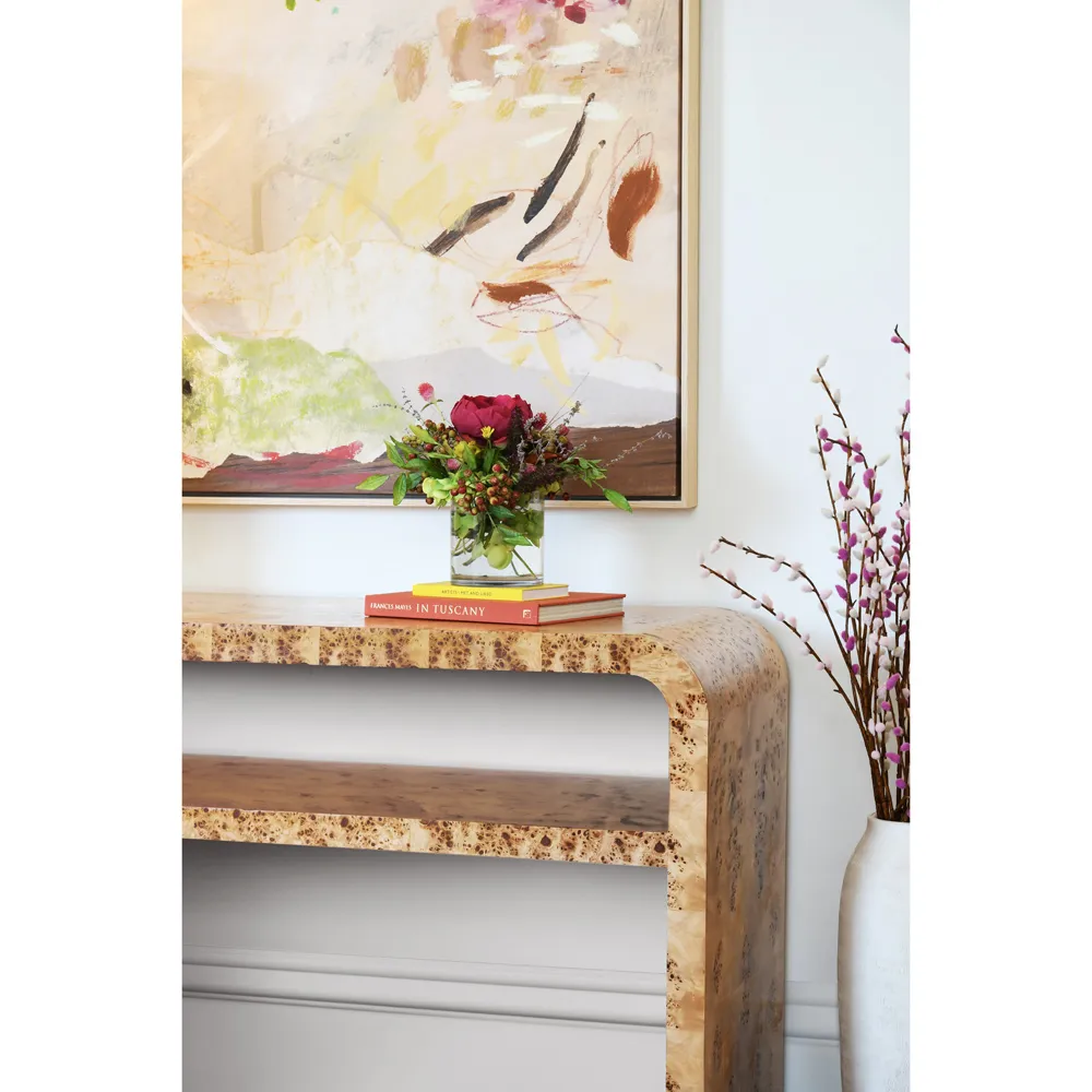 Marshall Rectangular Console Table - Brown, Burl