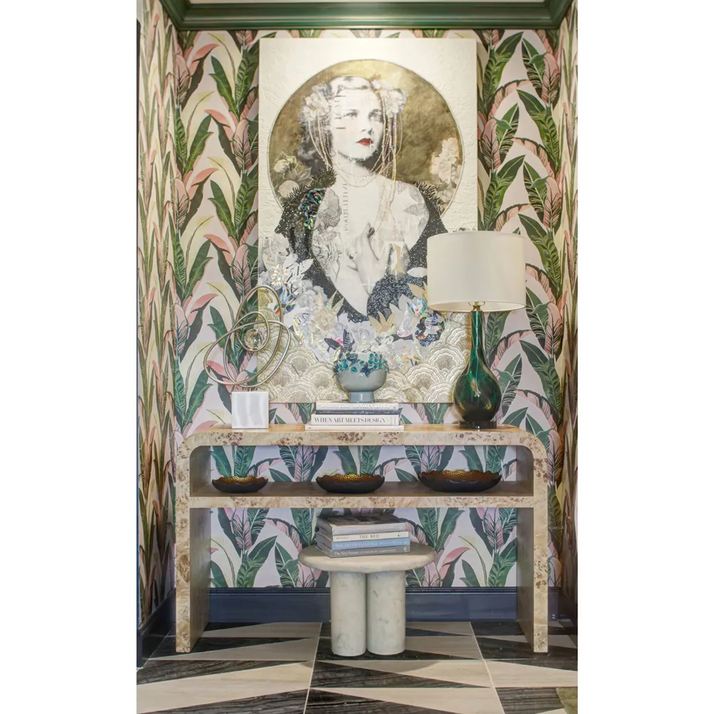 Marshall Rectangular Console Table - Brown, Burl