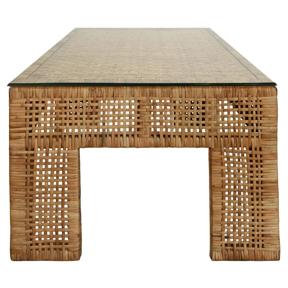 Montauk Rectangular Coffee Table - Brown, Rattan