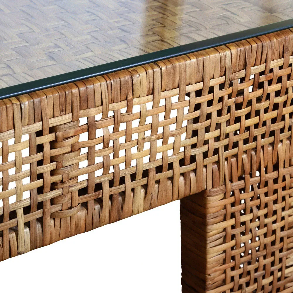 Montauk Rectangular Coffee Table - Brown, Rattan