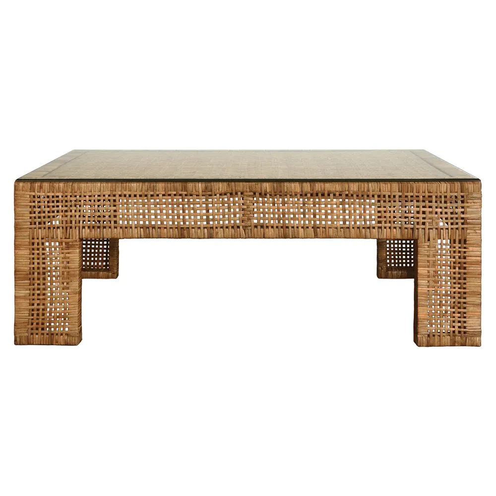 Montauk Rectangular Coffee Table - Brown, Rattan image