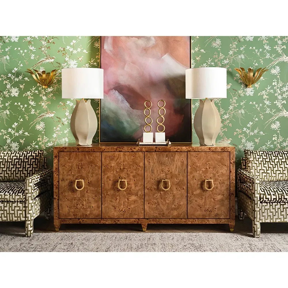 Mulligan Buffet - Dark Brown, Burl Wood