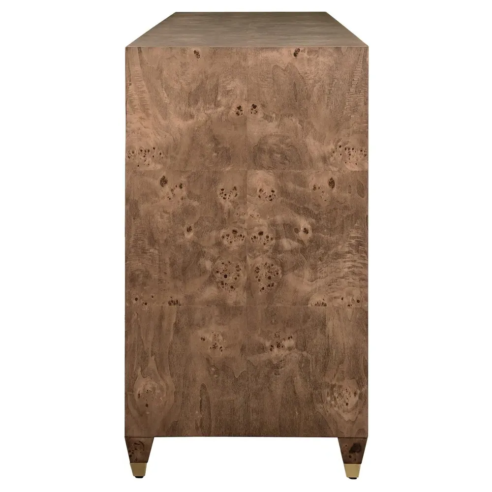 Mulligan Buffet - Dark Brown, Burl Wood