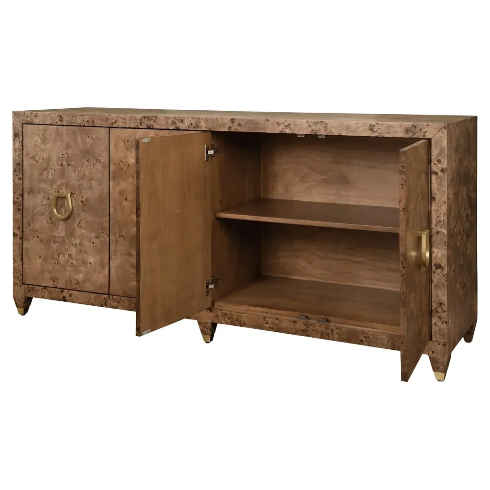 Mulligan Buffet - Dark Brown, Burl Wood