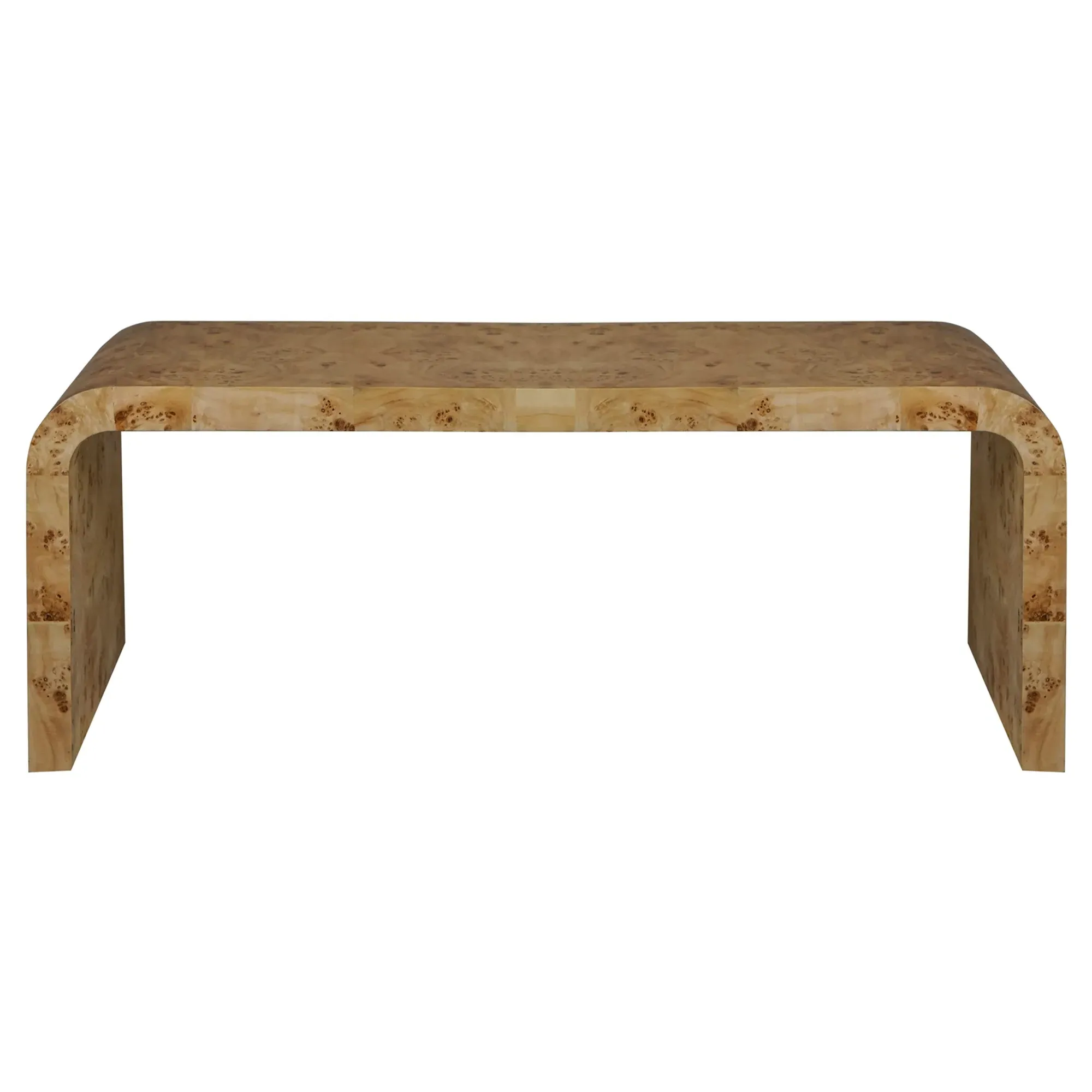 Newbury Rectangular Coffee Table - Light Brown, Burl Wood