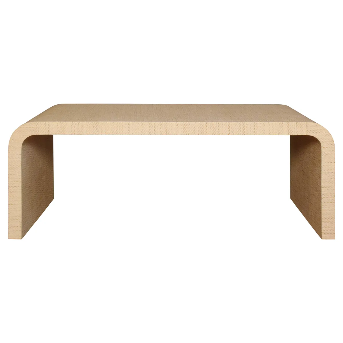 Newbury Rectangular Coffee Table - Natural, Grasscloth