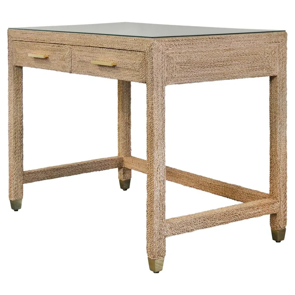 Noble Rectangular Desk - Brown, Rope