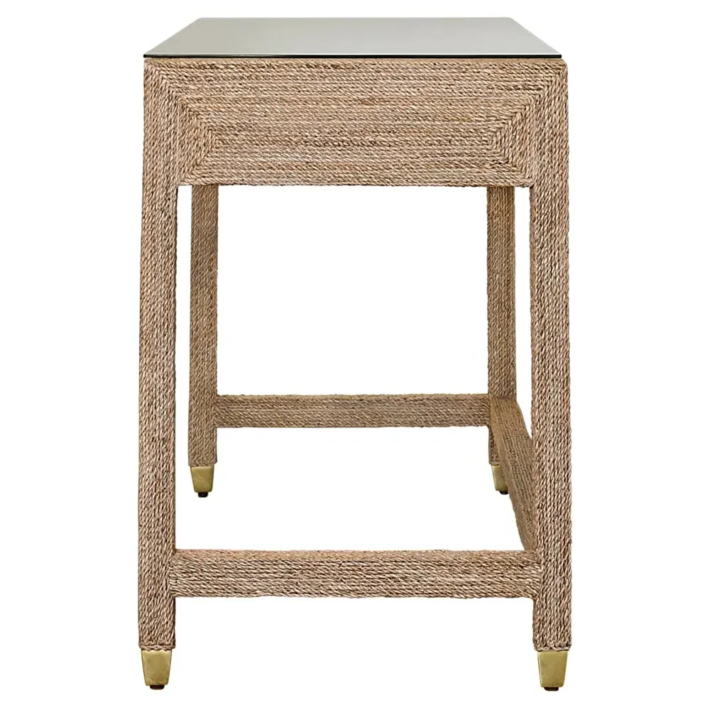 Noble Rectangular Desk - Brown, Rope