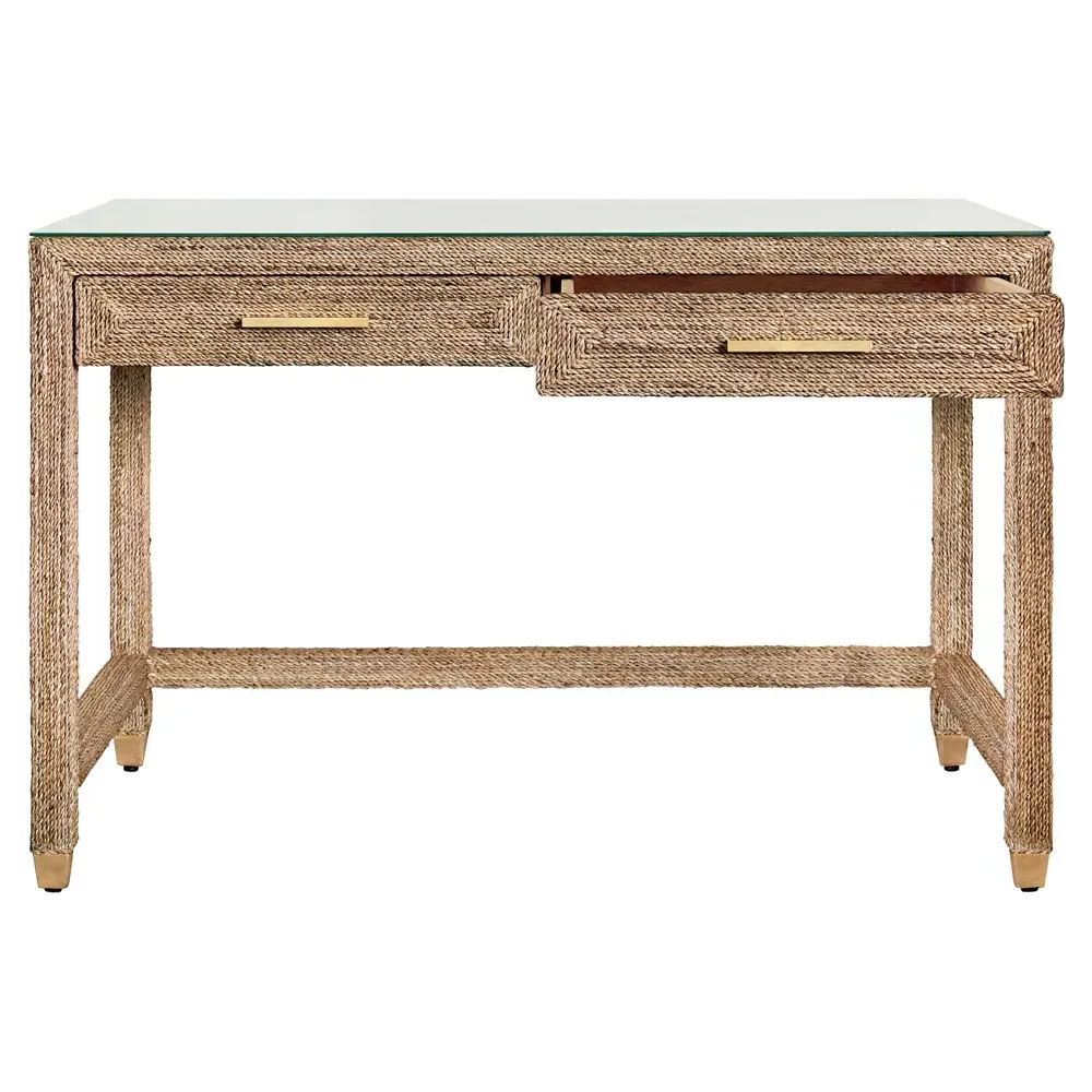 Noble Rectangular Desk - Brown, Rope