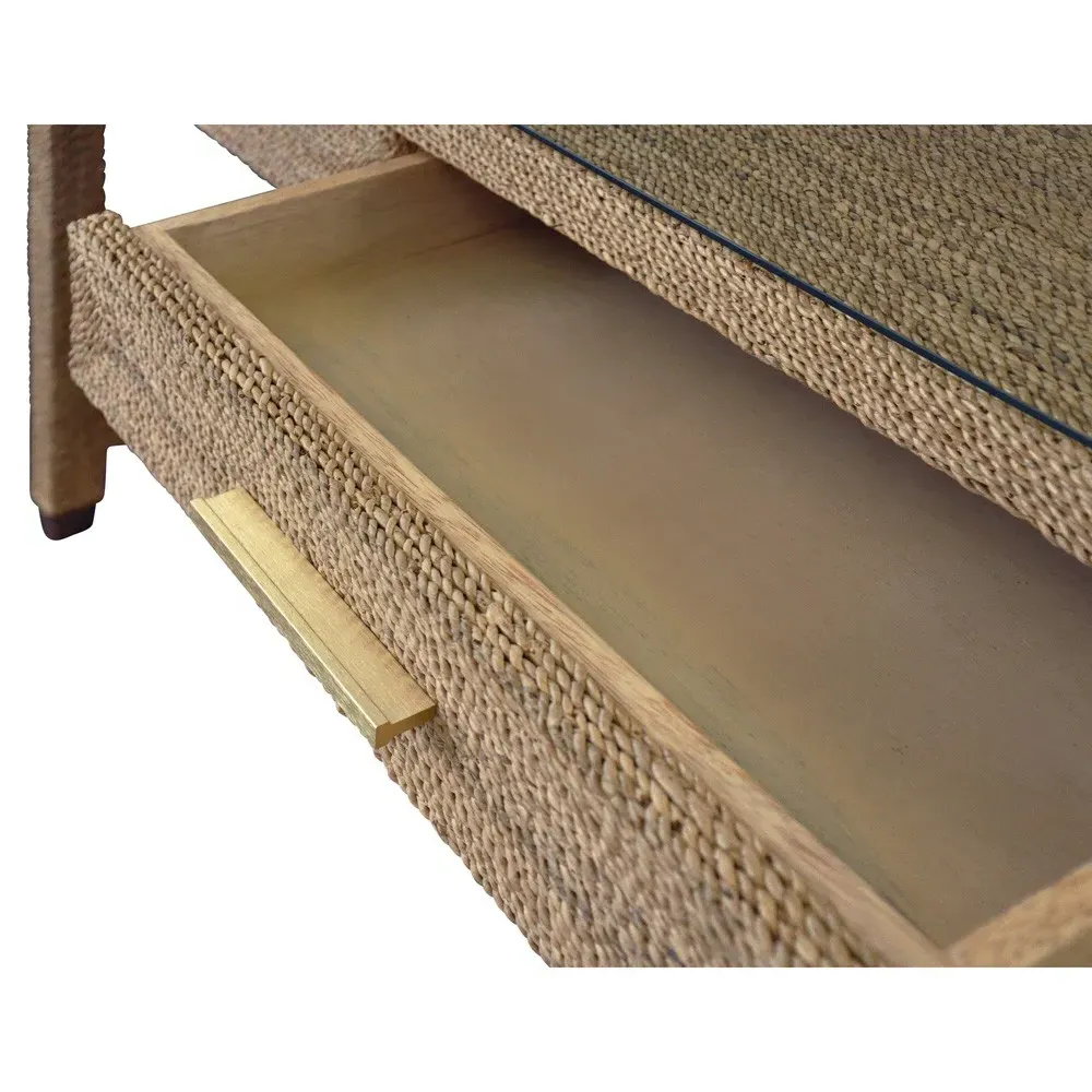 Noble Rectangular Desk - Brown, Rope