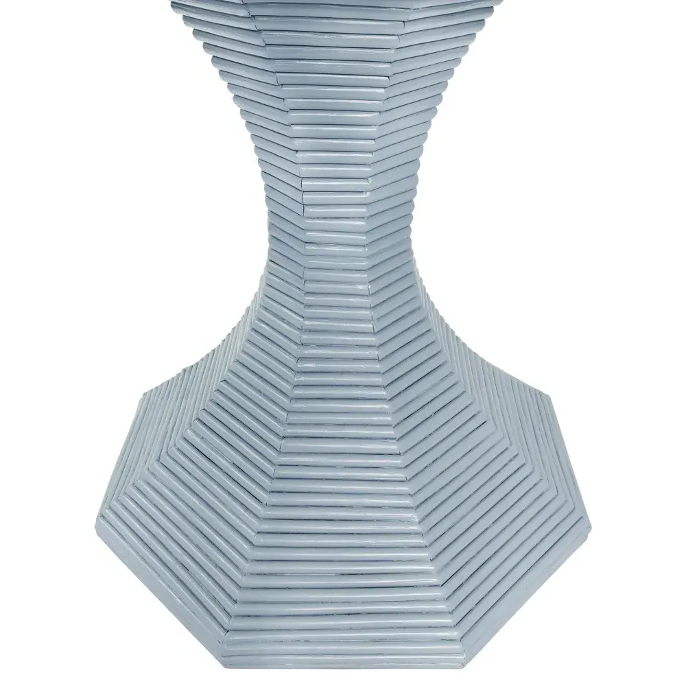 Octavia Round Pedestal Dining Table - Light Blue, Rattan