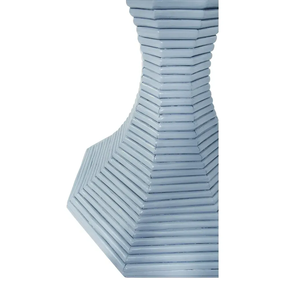 Octavia Round Pedestal Dining Table - Light Blue, Rattan