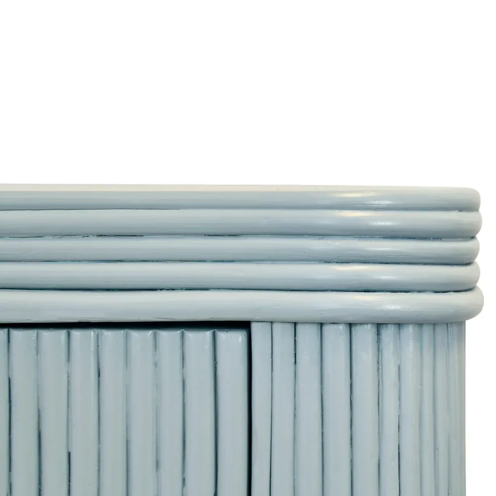 Opal Mirror Front Sideboard - Light Blue, Rattan