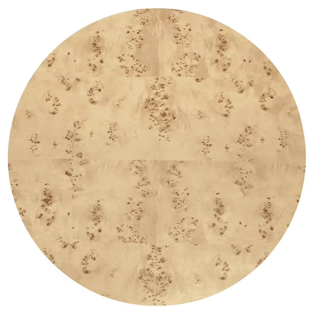 Oslo Round Drum Coffee Table - Brown, Burl Wood