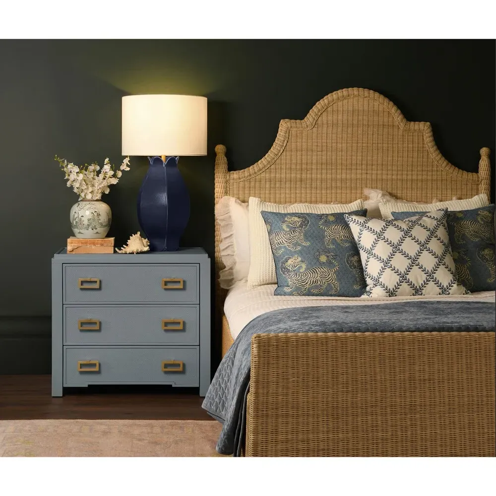 Radley Nightstand - Light Blue, Grasscloth