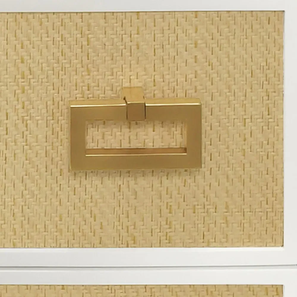 Radley Nightstand - White, Grasscloth